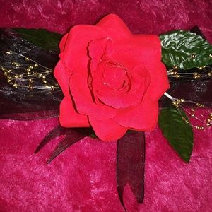 Red rose corsage